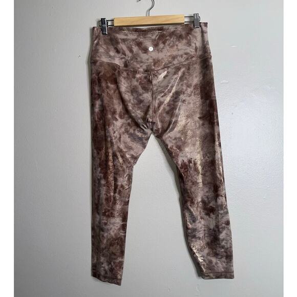 Lululemon Align High Rise Pant 25” Gold Wash Multi Foil Leggings Size 12 - Picture 5 of 5